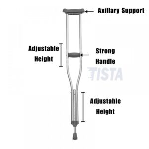 Adjustable Aluminum Axillary Crutch Detailed