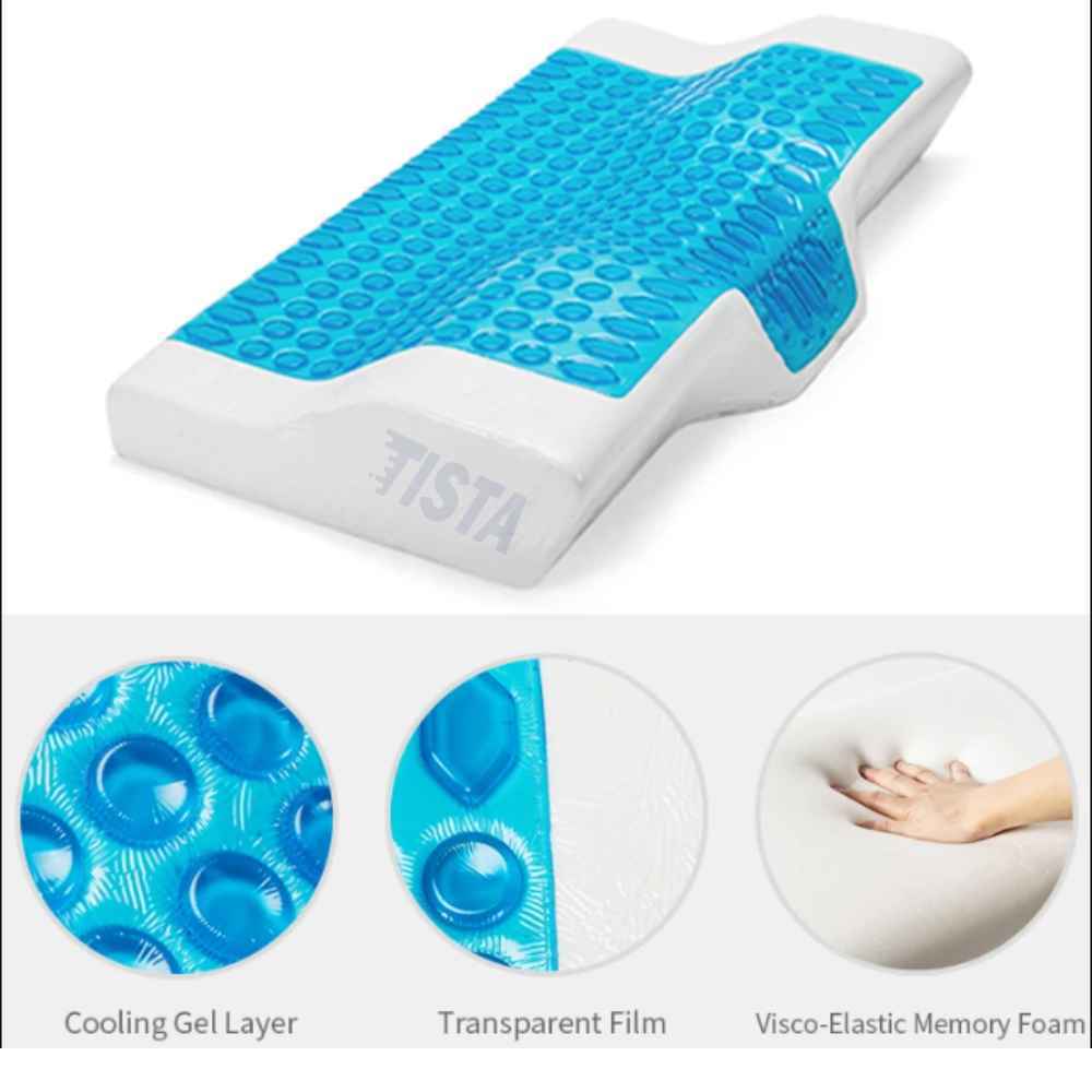Cooling Gel Memory Foam Neck Pillow for Neck Pain |Tista BD