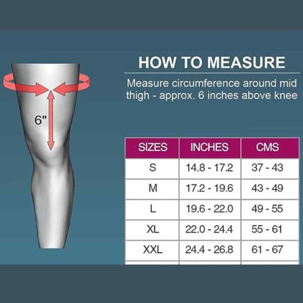 Tynor Honged Knee Support Brace J-01 Measurements
