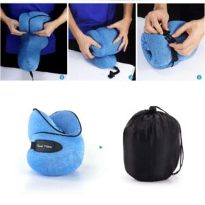 Memory Foam Neck Pillow for Travel Rolled