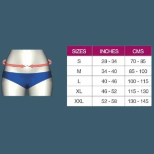 Tynor A-01 Abdominal Support 9″23CM size chart