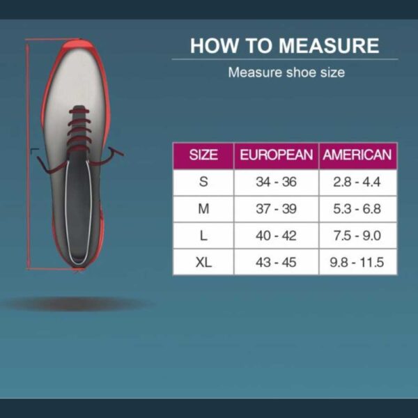 Measurements of Tynor Full Silicone Insole K-01