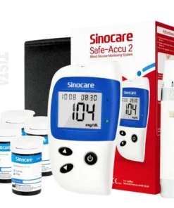 Sinocare Safe Accu 2 Blood Glucose Monitor or Glucometer with full equipment