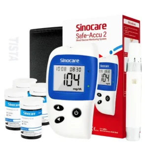 Sinocare Safe Accu 2 Blood Glucose Monitor or Glucometer with full equipment