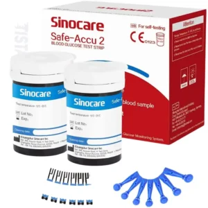 Sinocare Safe Accu 2 Diabetes Test Machine all together with Strips