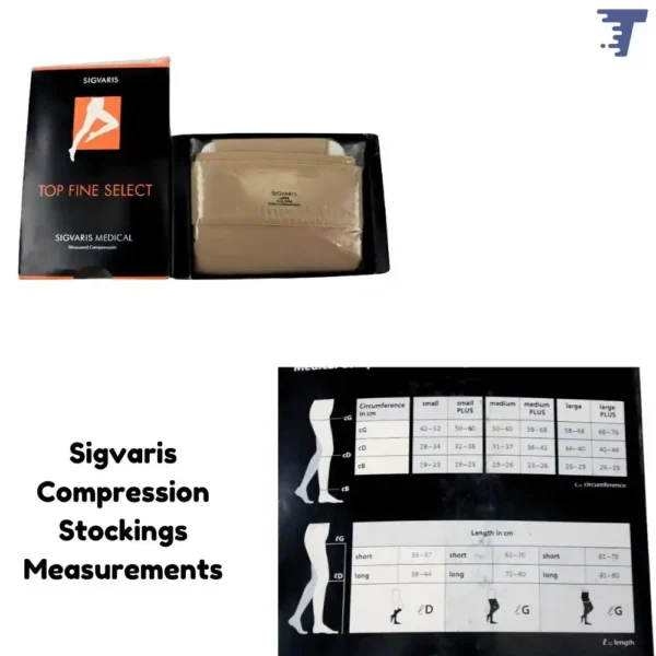 Sigvaris compression stockings with measurements