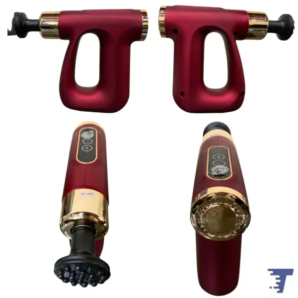 3-in-1 heated percussion massage gun product photo from all view