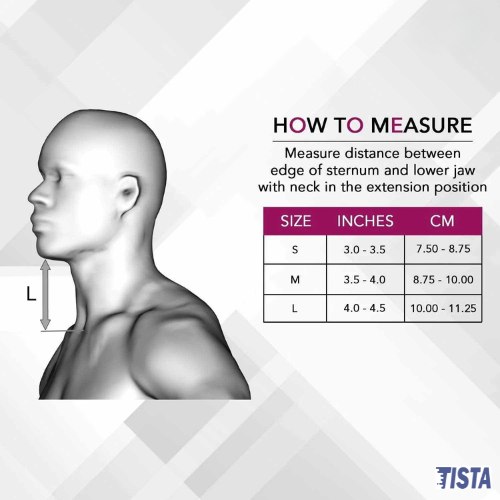 Tynor B-03 Hard Adjustable Cervical Collar Size Chart